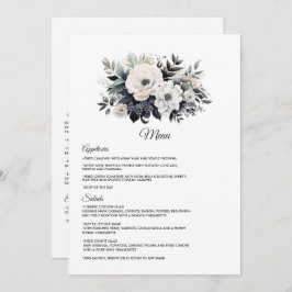 Menu Casamento Floral Negro e Branco