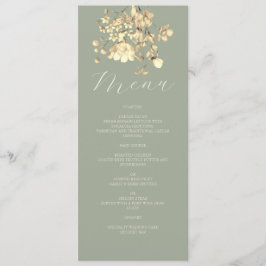 Menu Casamento Floral Neutro Sage Green