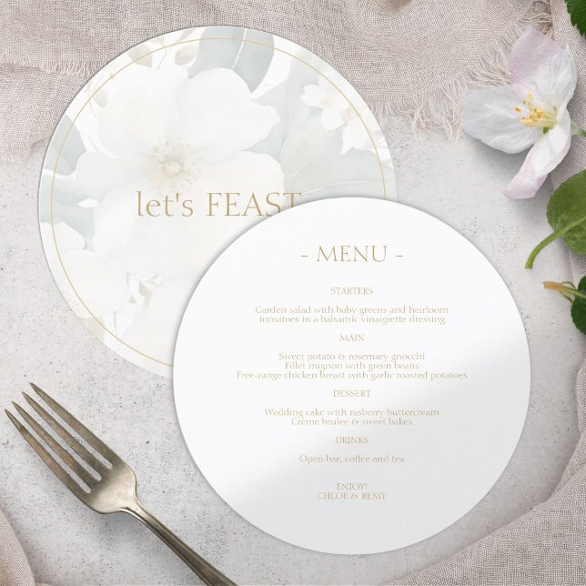 Menu Casamento Floral Por Aquarela De Banquete De vamos (Criador carregado)