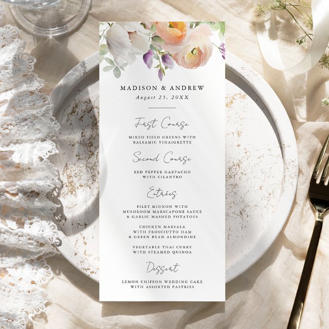 Menu Casamento Floral Primavera Delicada (Criador carregado)