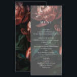 Menu Casamento Floral Romântico de Belas Artes Escuras<br><div class="desc">Menu de Casamento Floral Romântico de Belas Artes Escuras</div>