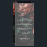 Menu Casamento Floral Romântico de Belas Artes Escuras<br><div class="desc">Menu de Casamento Floral Romântico de Belas Artes Escuras</div>
