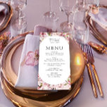 Menu Casamento Floral Rosa Elegante De Cereja<br><div class="desc">Um belo cardápio floral, cor-de-rosa e branco, adornada com galhos de flores de cereja aquosa delicados, dando uma sensação graciosa e botânica à sua celebração. A design dá o tom para um dia romântico e inesquecível que encarna a beleza eterno do primavera com suas gentis flores cor-de-rosa e detalhes pensados....</div>