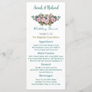 Menu Casamento Floral Rosado