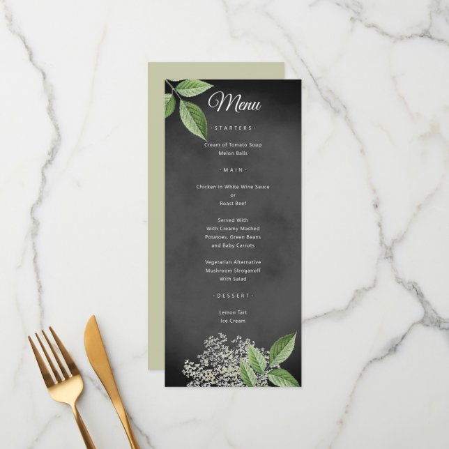 Menu Casamento Floral Rustic Elegant (Frente/Verso In Situ)