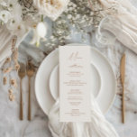 Menu Casamento Floral Rustico Terracotta Elegante<br><div class="desc">Com seu elegante design, paleta de cor rusticada de terracota, e delicados sotaques florais, este cartão de menu adiciona um toque de sofisticação à sua experiência de jantar. Criado com atenção aos detalhes, este cartão de menu melhora o ambiente geral de sua recepção e garante uma experiência memorável de jantar...</div>