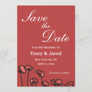 Menu Casamento Floral Salve a Data de Papagaios Vermelh