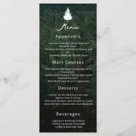 Menu Casamento Floresta Rústica Foto Silhueta de Árvore