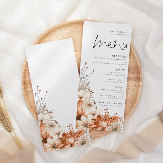 Menu Casamento Foliar de Florais Autóctones Modernos (Criador carregado)