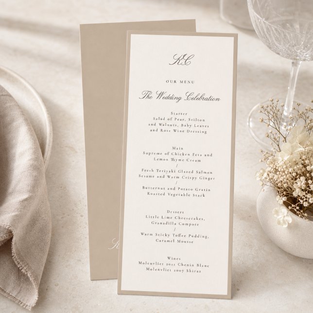 Menu Casamento Formal Champanhe Bege (Criador carregado)