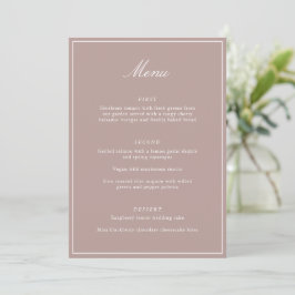 Menu Casamento Formal Clássico Bordo Rosa Script Elegan