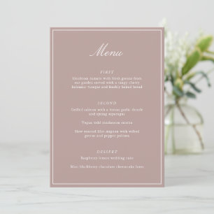 Menu Casamento Formal Clássico Bordo Rosa Script Elegan