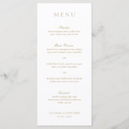 Menu Casamento Formal Clássico Dourado Elegante