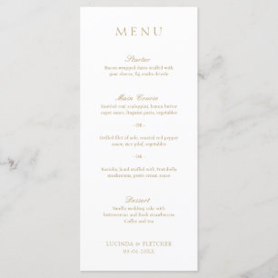 Menu Casamento Formal Clássico Dourado Elegante