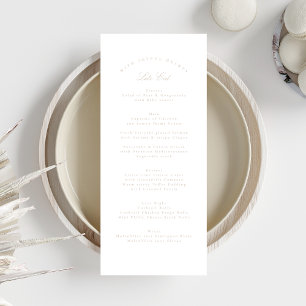 Menu Casamento Formal Da Caligrafia Rosa Blush Clássica