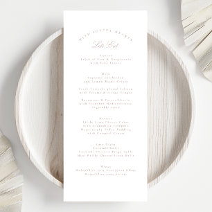 Menu Casamento Formal Da Caligrafia Rosa Clássica