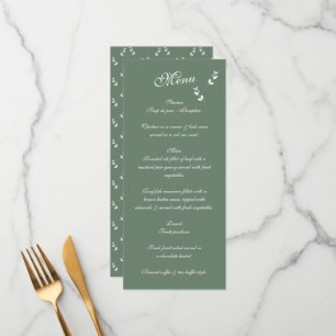 Menu Casamento Formal De Azeitona Verde De Elegante