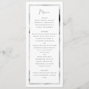 Menu Casamento Formal de Moldura de Marte Preta e Branc