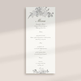 Menu Casamento Formal de Pérolas Clássicas de Peony Fau