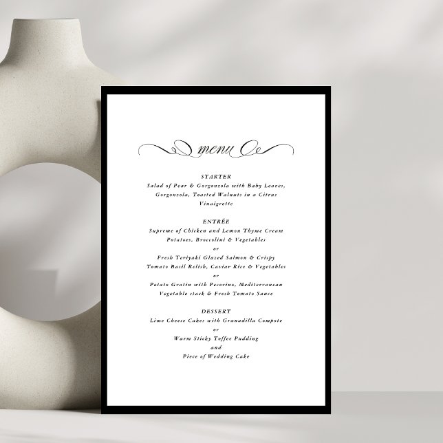Menu Casamento Formal de Quadro Preto para Caligrafia (Criador carregado)