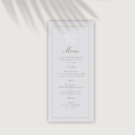 Menu Casamento Formal De Starfish Costeiro Faux Embosse