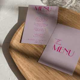 Menu Casamento Francês Moderno Funky Brilhante Retro Ro