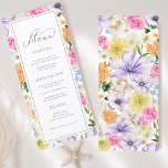 Menu Casamento Fresco de Sangue Floral Amarelo da Lavan<br><div class="desc">Este elegante menu de casamento com texto personalizado,  fundo floral divertido e brilhante constituiria uma maravilhosa adição para a sua festa! Altere facilmente o texto clicando na opção "personalizar este modelo".</div>