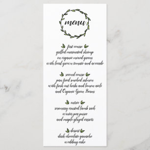 Menu Casamento frondoso verde rústico da grinalda