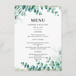 Menu Casamento Fronteiriço de Greenery Eucalyptus