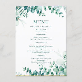 Menu Casamento Fronteiriço de Greenery Eucalyptus