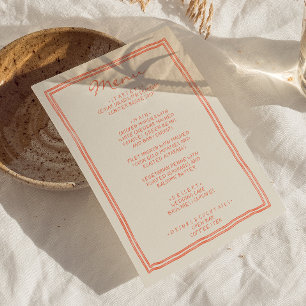 Menu Casamento Funk Único Pintado, Desenhado À Mão