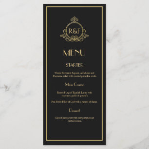 Menu Casamento Gatsby Negro e Dourado