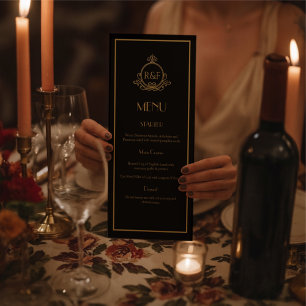 Menu Casamento Gatsby Negro e Dourado