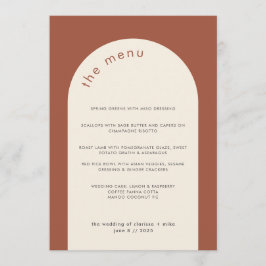 Menu Casamento Geométrico do Arco do Terracotta Beige M
