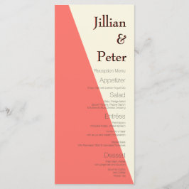 Menu Casamento Geométrico Ivory Coral
