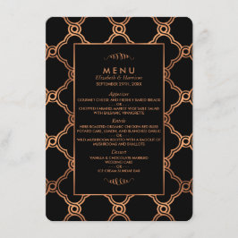 Menu Casamento Geométrico Vintage Art Deco Gatsby