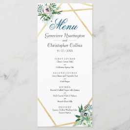 Menu Casamento Geométrico Watercolor Boho Floral