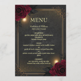 Menu Casamento Glam Goth Luxuoso e Elegante