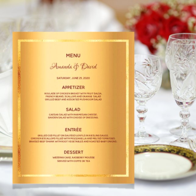 Menu Casamento - Glama metálico-elegante (Criador carregado)