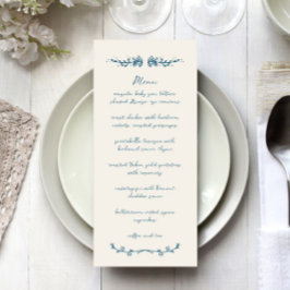Menu Casamento Ilustrado Branca E Manuscrito