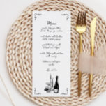 Menu Casamento Ilustrado Branca E Manuscrito<br><div class="desc">Menu de Casamento Ilustrado Simples Manuscrito Whimsical</div>