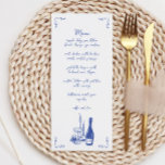 Menu Casamento Ilustrado Branca E Manuscrito<br><div class="desc">Menu de Casamento Ilustrado Simples Manuscrito Whimsical</div>