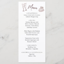 Menu Casamento Ilustrado Branco Caprichoso