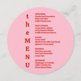 Menu Casamento Imobiliário Contemporâneo Vermelho e Ros