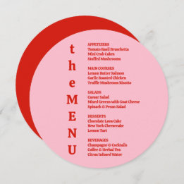 Menu Casamento Imobiliário Contemporâneo Vermelho e Ros