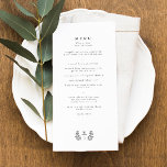 Menu Casamento Inicial Do Monograma Botânico Elegante<br><div class="desc">Elegante Botânico Leaf Monograma Menu de Casamento Inicial</div>