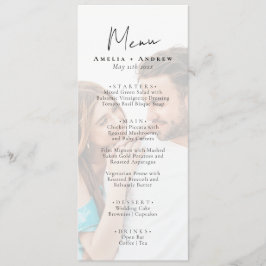 Menu Casamento Jantar de Foto Minimalista Elegante