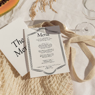 Menu Casamento Jante de quadros preto e branco moderno