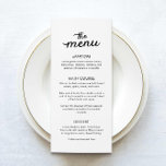 Menu Casamento Jante Elegante Simples<br><div class="desc">Cartões de menu simples e elegantes são um clássico que fornecem um aspecto limpo e sofisticado que complementará qualquer configuração de mesa. Mantenha-o chique e doce com estes cartões de menu simples e elegantes que nunca sairão do estilo. Para obter mais itens coordenadores visite nossa Coleção de Casamentos Elegantes Modernos...</div>