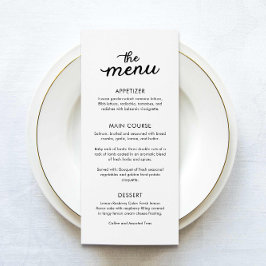 Menu Casamento Jante Elegante Simples
